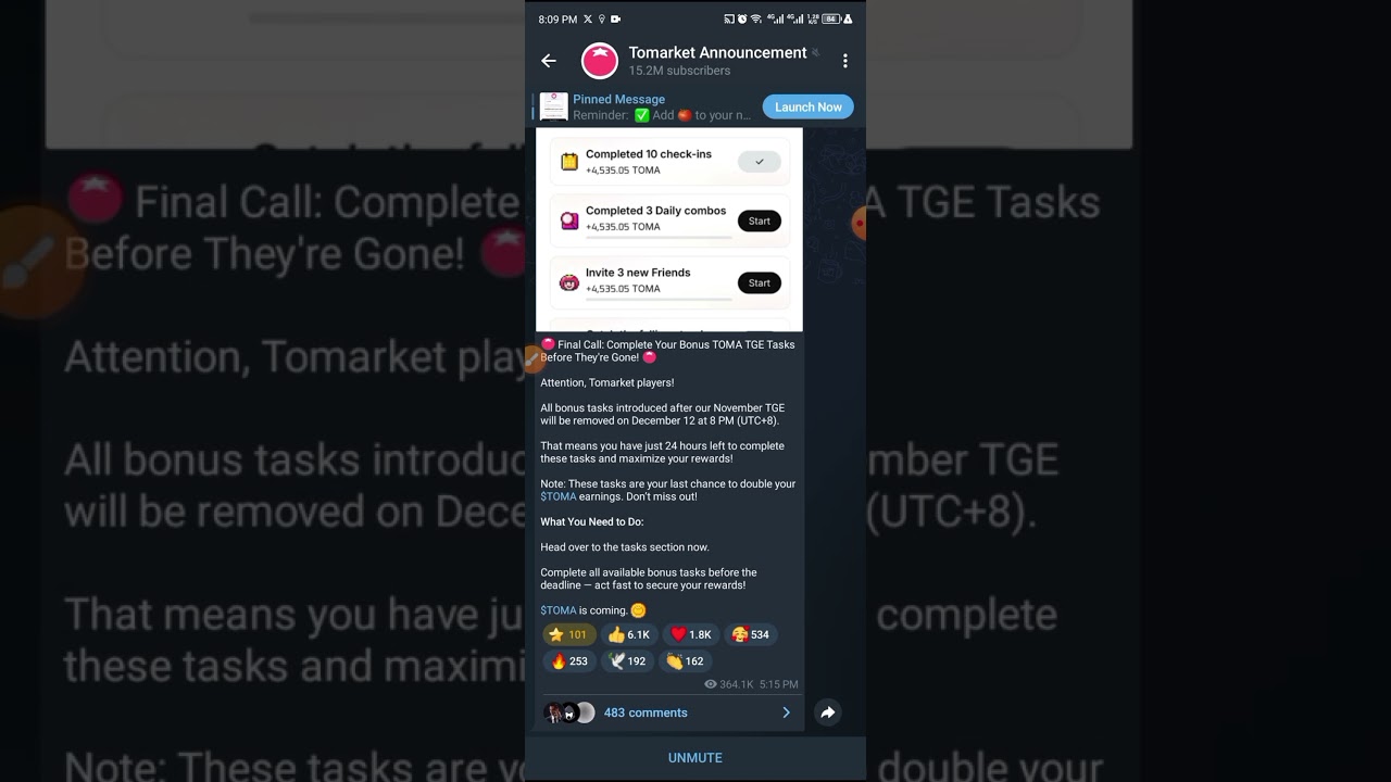 Tomarket TGE & Listing Update✅ Complete this task for Airdrop