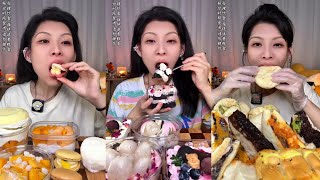 ASMR] Dessert Mukbang🎂🍦🍰🍮 (Creamy Crepe Cakes) 디저트 먹방 |Eating Sounds#cake #asmrcake #asmrcake