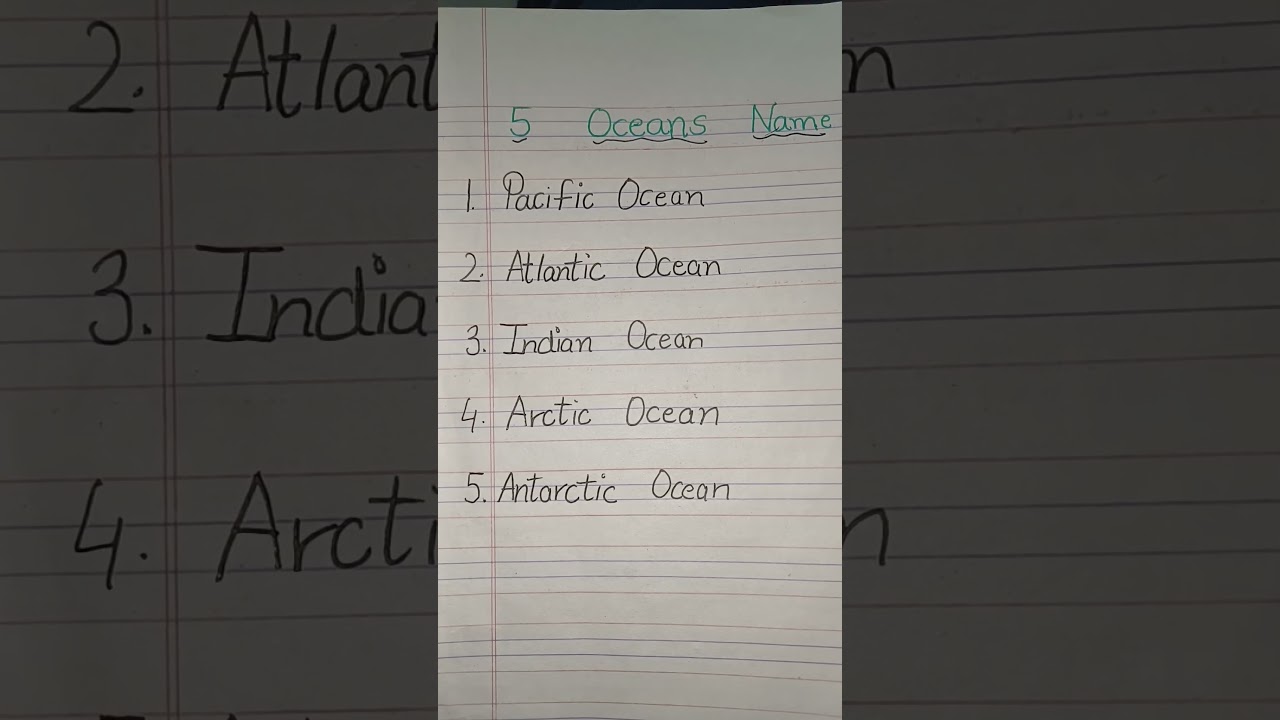 5 ocean name/5 Ocean name in english/Ocean name/Ocean name in english/Ocean/Oceans of the world