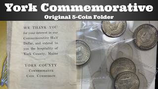 1936 York County Commemorative Half Dollar Original 5-Coin Folder
