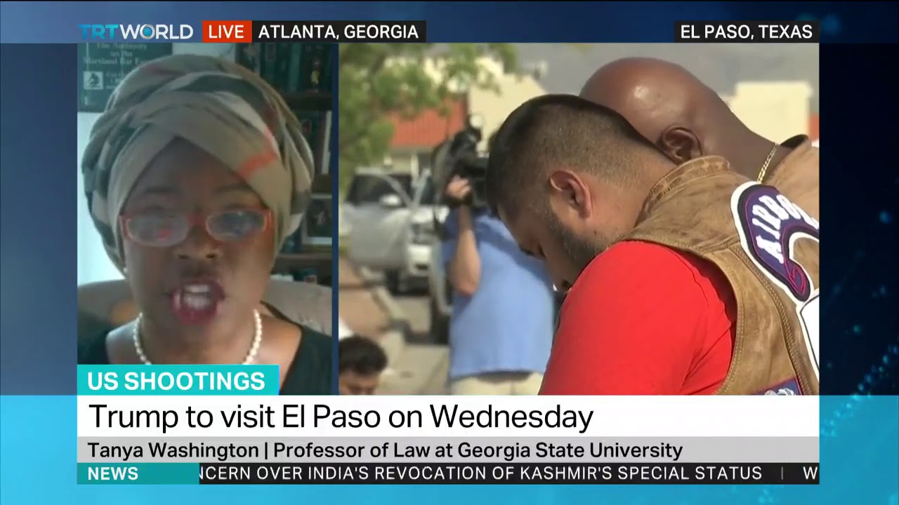 US Shootings: Interview with Tanya Washington newspaper mockup