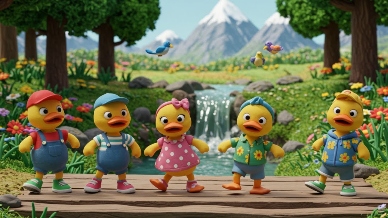 5 Little Ducks Went Swimming One Day | Kids Education Music | for Kids & Toddlers