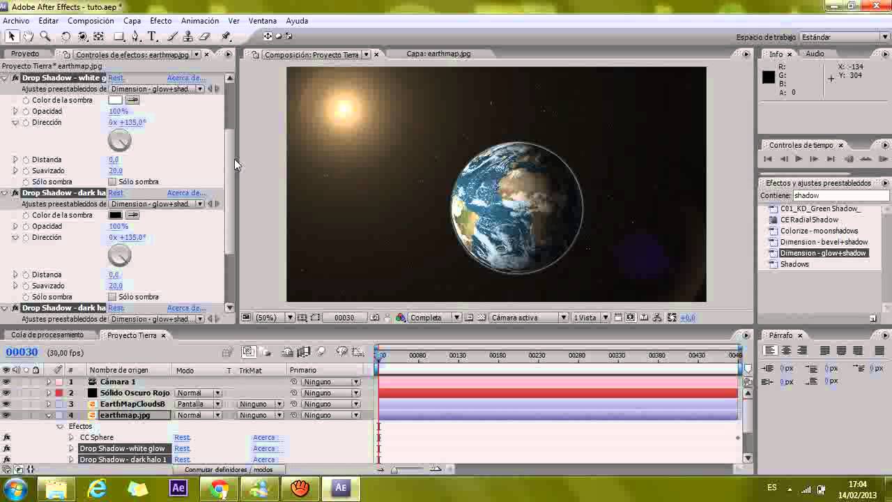 Tutorial adobe after effects - como hacer un planeta + letras 3D 3/3 ...