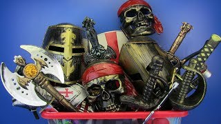 BOX OF TOYS ! Pirates ,Ninja toys & equipment- Sword,Bow,Guns toys for kids