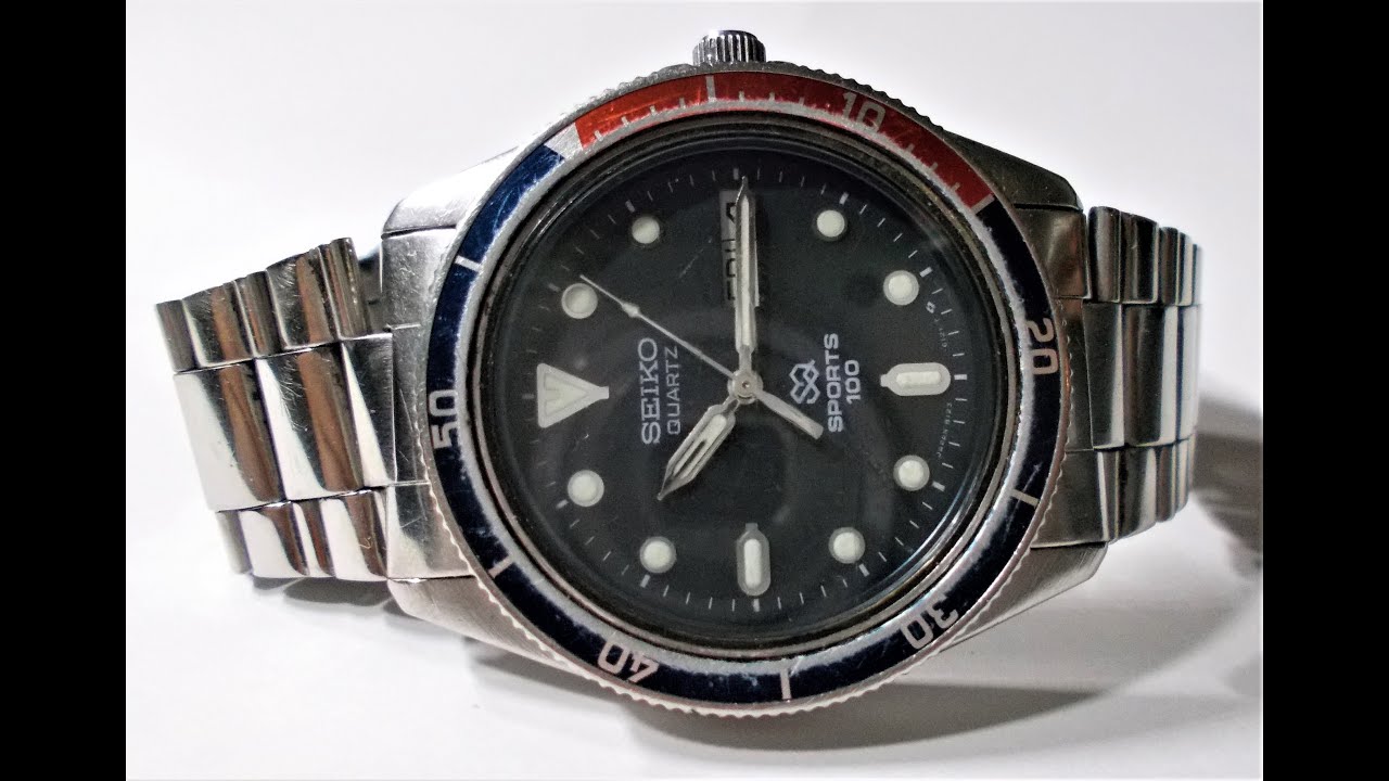 Review 1983 Seiko SQ Sports 100 Pepsi Diver's Men's Watch 8123-6109 SRPH19  SRPE99 SRPF09 - YouTube