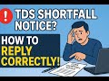 How to Respond to TDS Shortfall Notice or income tax notice| Miscellaneous Communications Explained