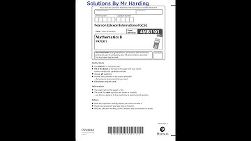 Edexcel - iGCSE - Mathematics B - June 2022 - Paper 1 - Solutions By Mr Harding