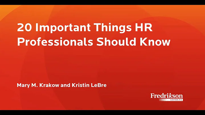 20 Important Things HR Professionals Should Know
