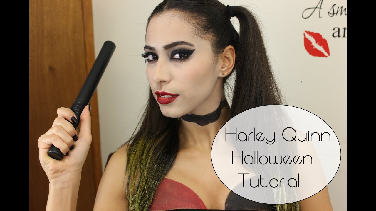 Harley Quinn Make Up Hair TutorialHalloween YouTube