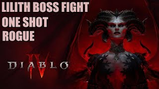 Diablo 4 - Lilith Boss Fight - First Try One Shot - Rogue Build