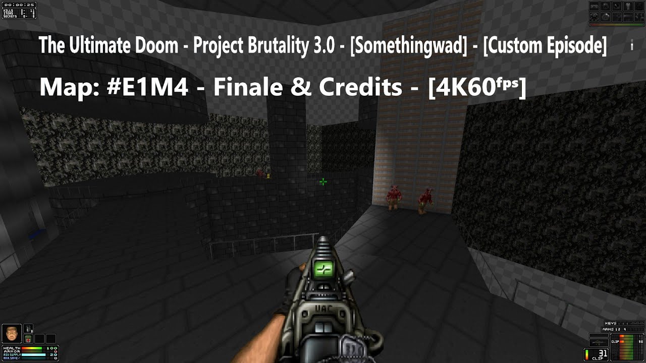 The Ultimate Doom - Project Brutality 3.0 - [Somethingwad] - Map: #04 - Finale & Credits - [4K60ᶠᵖˢ]