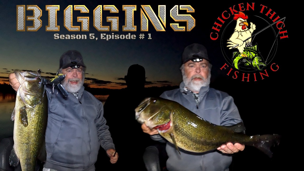 Chicken Thigh Fishing – Biggins.  Big Bass at Night ! Big Bass on a Berlinetta Top Water Crawler