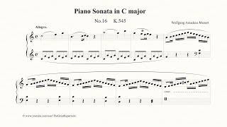 Mozart, Piano Sonata in C major, No 16, K 545, Allegro, Harpsichord