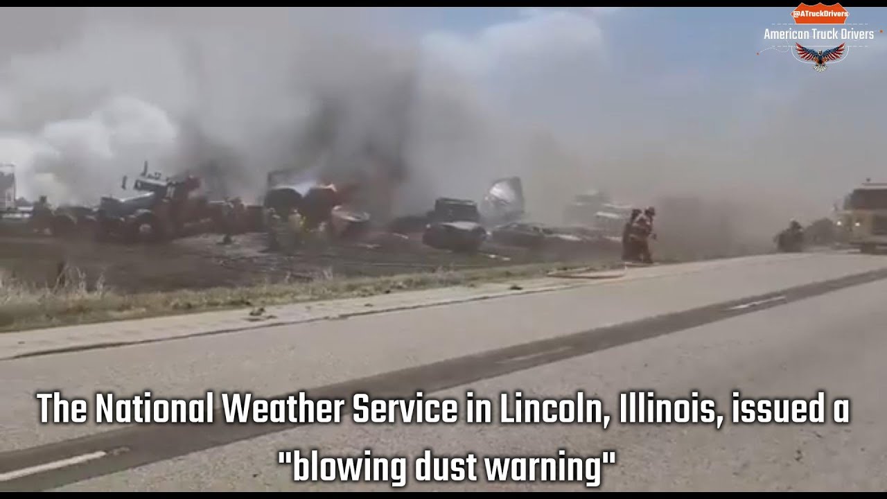 Dust storm today on I-55 in Illinois caused a massive pileup - YouTube