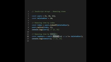 JavaScript Removing Array Elements in 60 Seconds #Shorts