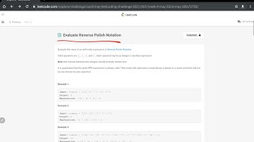 Evaluate Reverse Polish Notation | May Leetcode Challenge