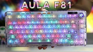 AULA F81 كيبورد شفاف عجيب