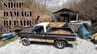 Busting out the back block wall / Supply Run . Shop Damage part 7