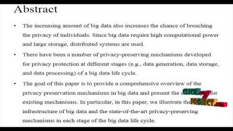 Protection of Big Data Privacy | Final Year Projects 2016 - 2017