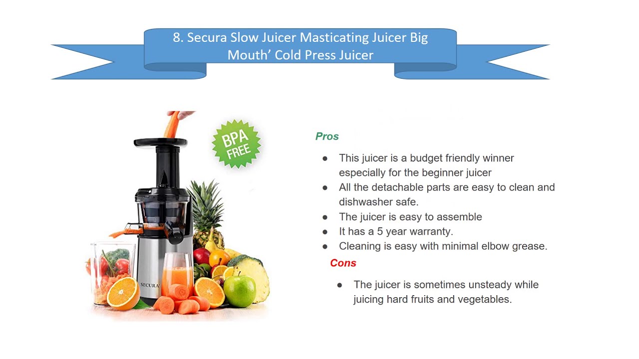 10 Best Cold Press Juicer 2019 YouTube