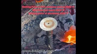 Stainless Steel Survey Marker Rebar Cap In Fire