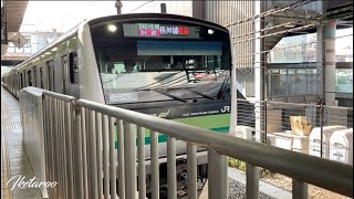 横浜線E233系　中山駅3番線　発車メロディー付き　Watercrown