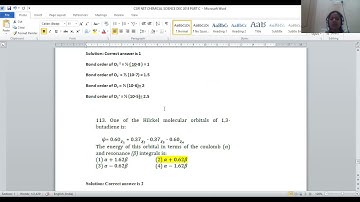 CSIR JRF NET CHEMICAL SCIENCE DEC 2018 PART C SERIES 6