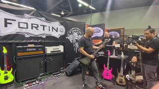 Greg Kubacki playing Car Bomb “Scattered Sprites” at #Fortin Booth during Winter #NAMM2020 #carbomb