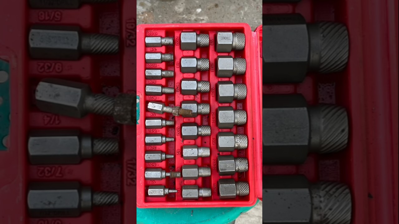 25-piece screw extractor set designed to remove broken or stripped fasteners, bolts, and studs
