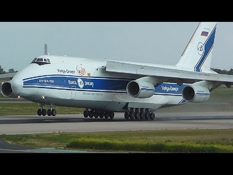 Volga Dnepr Antonov124 RA82074 departing Malta International Airport