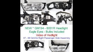 1997 - 1999 Cadillac Deville Eagle Eye GM 194 Passenger side Headlight Assembly #nustuffthrift