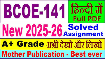 BCOE 141 solved assignment 2025-26 in Hindi || bcoe 141 solved assignment 2026 || ignou bcoe141
