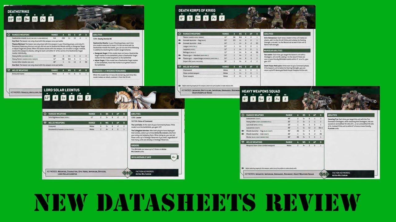 Warhammer 40K 10th Edition - Astra Militarum Index Rules