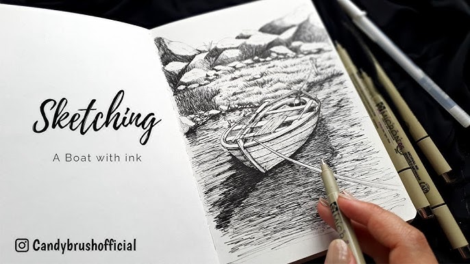 Pen and Ink Drawing : How to Draw Tree  shading techniques to follow 