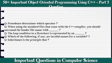 MCQ Questions Object Oriented Programming Using C++ - Part 3 with Answers