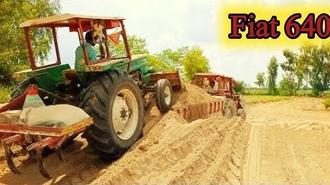Fiat tractor 640 performance on front blade || Trolly loading