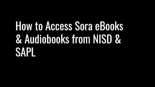 How to Access Sora eBooks
