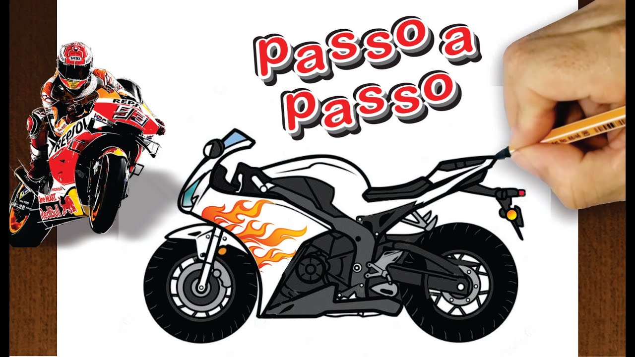 COMO DESENHAR MOTO 