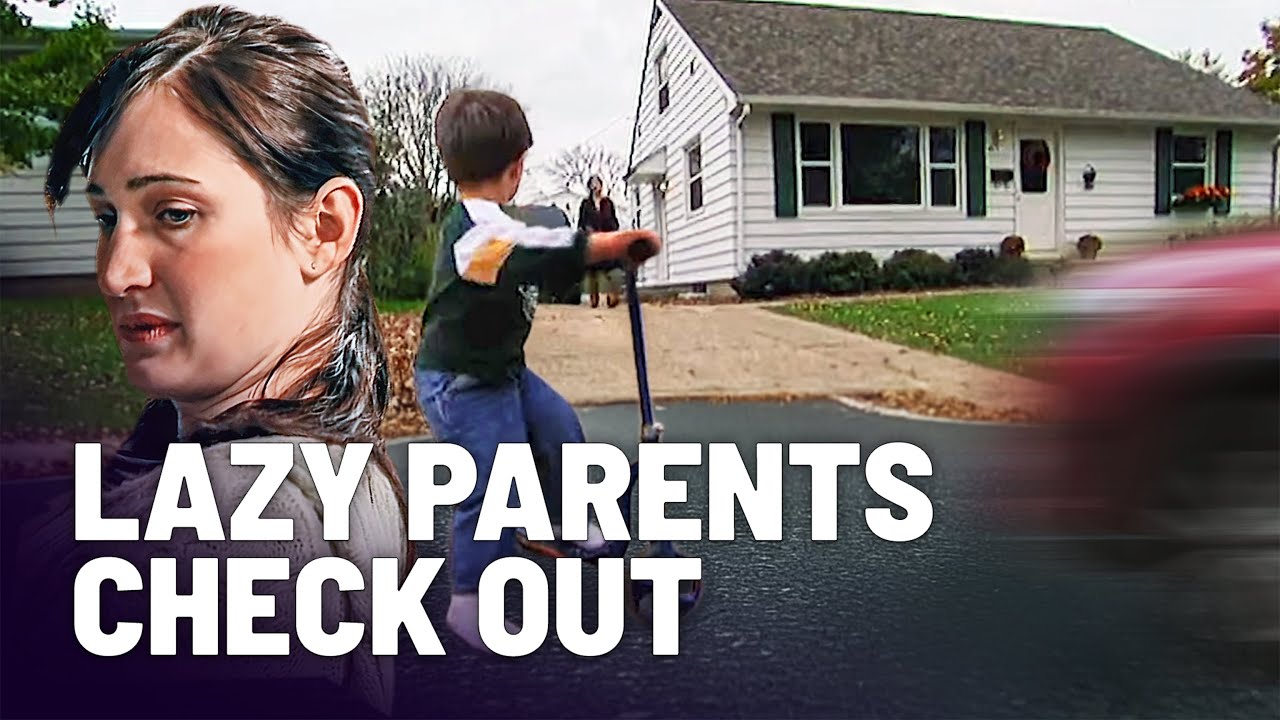 Lazy Parents Let Kids Play In Traffic And Do Nothing!