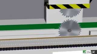 Arterki Automatic log single side sawing machine ---3D operation with caption 2
