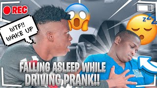 FALLING ASLEEP WHILE DRIVING PRANK ON BOYFRIEND!! *BAD IDEA*