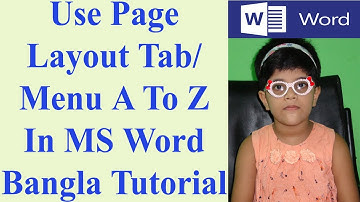 Use Page Layout Tab / Menu A To Z In MS Word Bangla