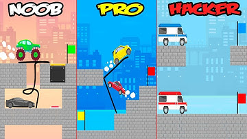 Draw Bridge Puzzle - Draw Game - NOOB vs PRO vs HACKER