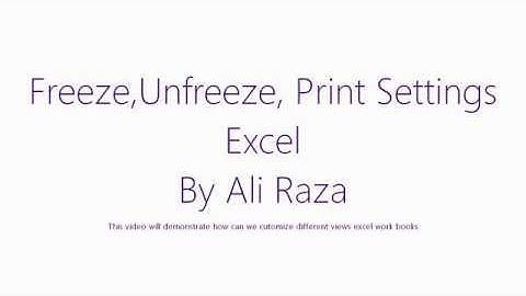 Excel Print Settings and Views
