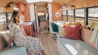 School Bus Conversion Tour - A Very Honest Look into an Amateur Tiny Home Build