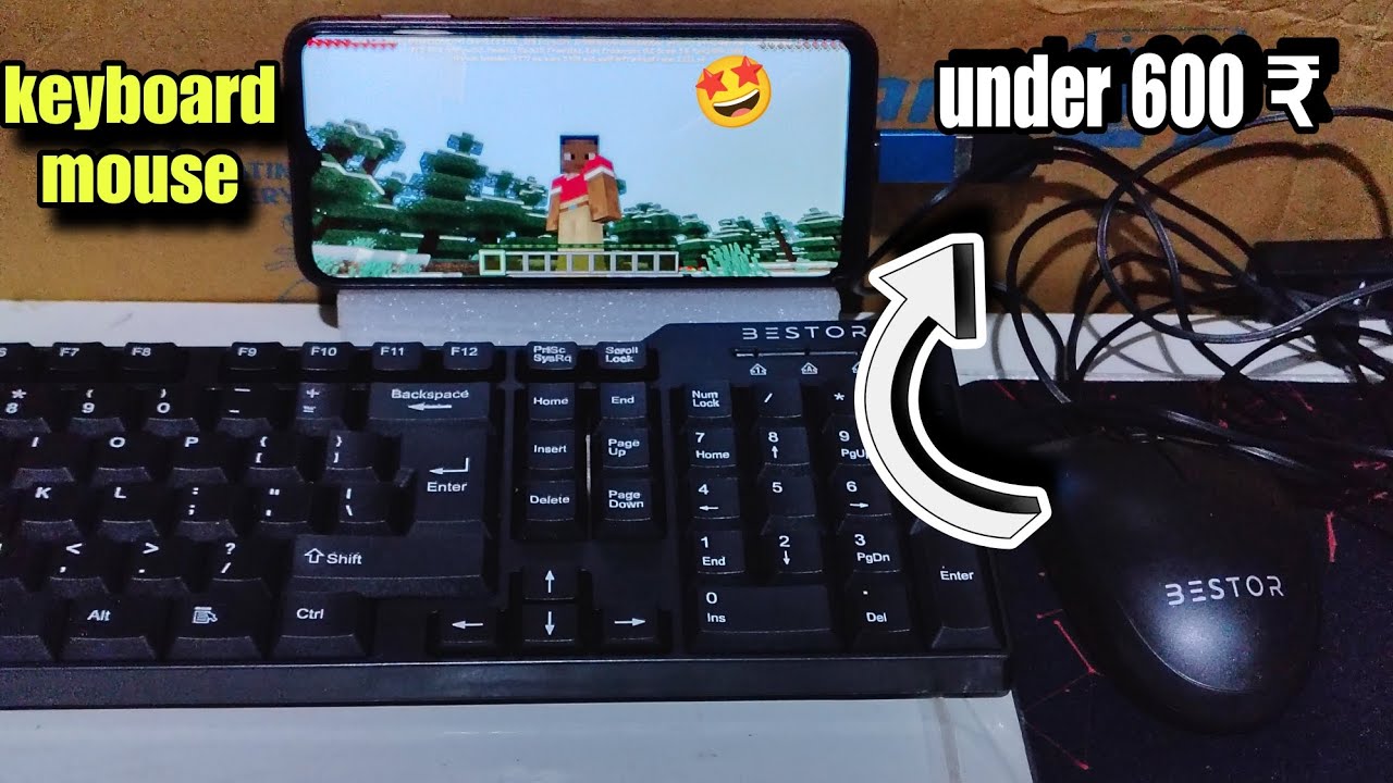 ₹600 Keyboard Mouse Otg  Hub Combo Flipkart | play minecraft with keyboard mouse in mobile like pc 😊