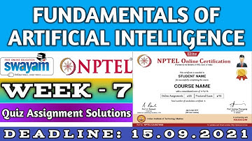 Fundamentals of Artificial Intelligence Assignment 7 Answers |Week 7 Assignment Answers|IIT Guwahati