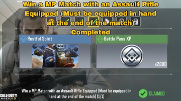 Win a MP Match with an Assault Rifle Equipped (Must be equipped in hand at the end of the match)2023