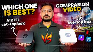 Jio Airfiber set top box vs Airtel Airfiber set top box comparison | Live tv channels &amp; OTT review