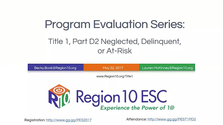 Program Evaluation Series: Title 1, Part D2 Neglected, Delinquent, or At-Risk Youth